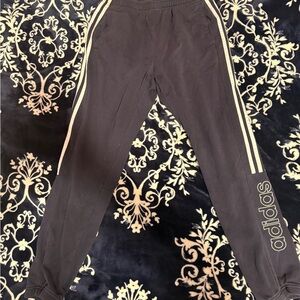 adidas Black Joggers with White Three-Stripes